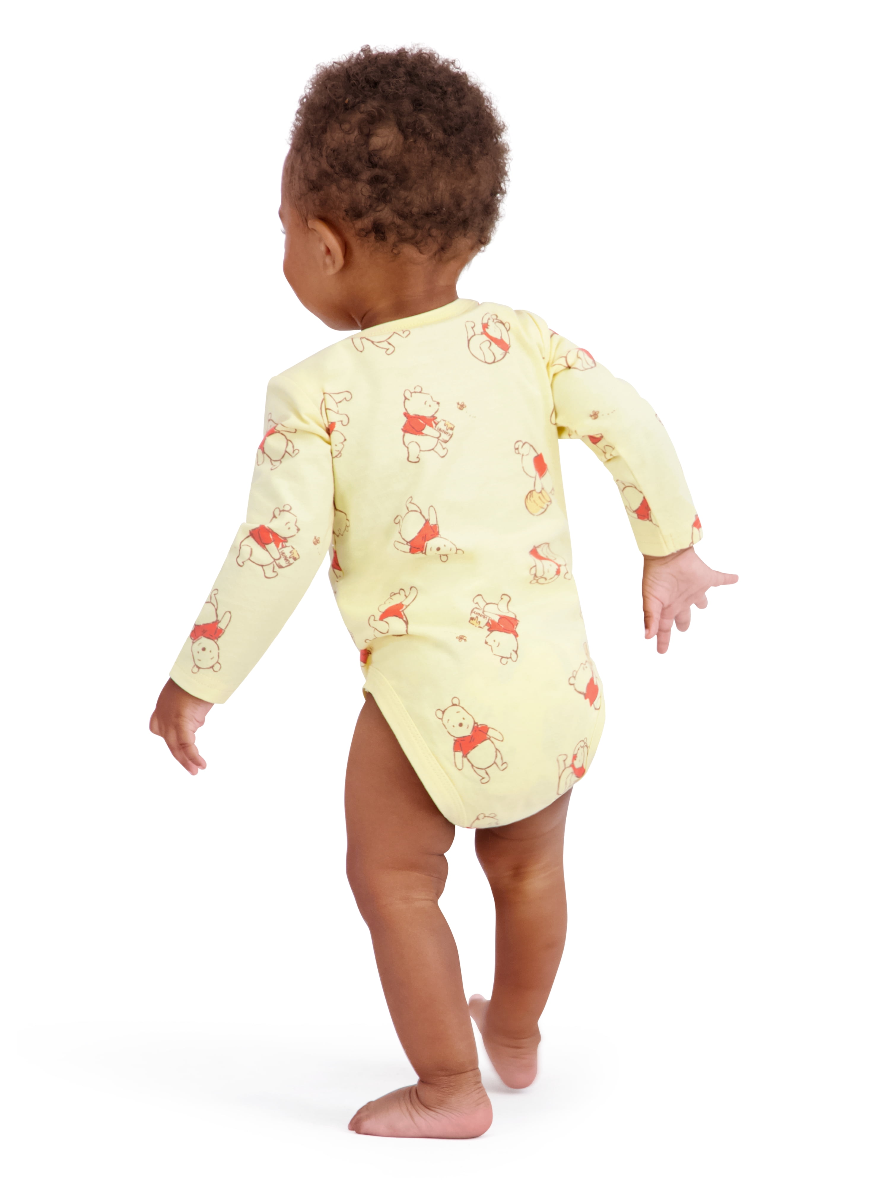 Winnie The Pooh Baby Boy 3 Pack Long Sleeve Bodysuits, Size 0-24 Months