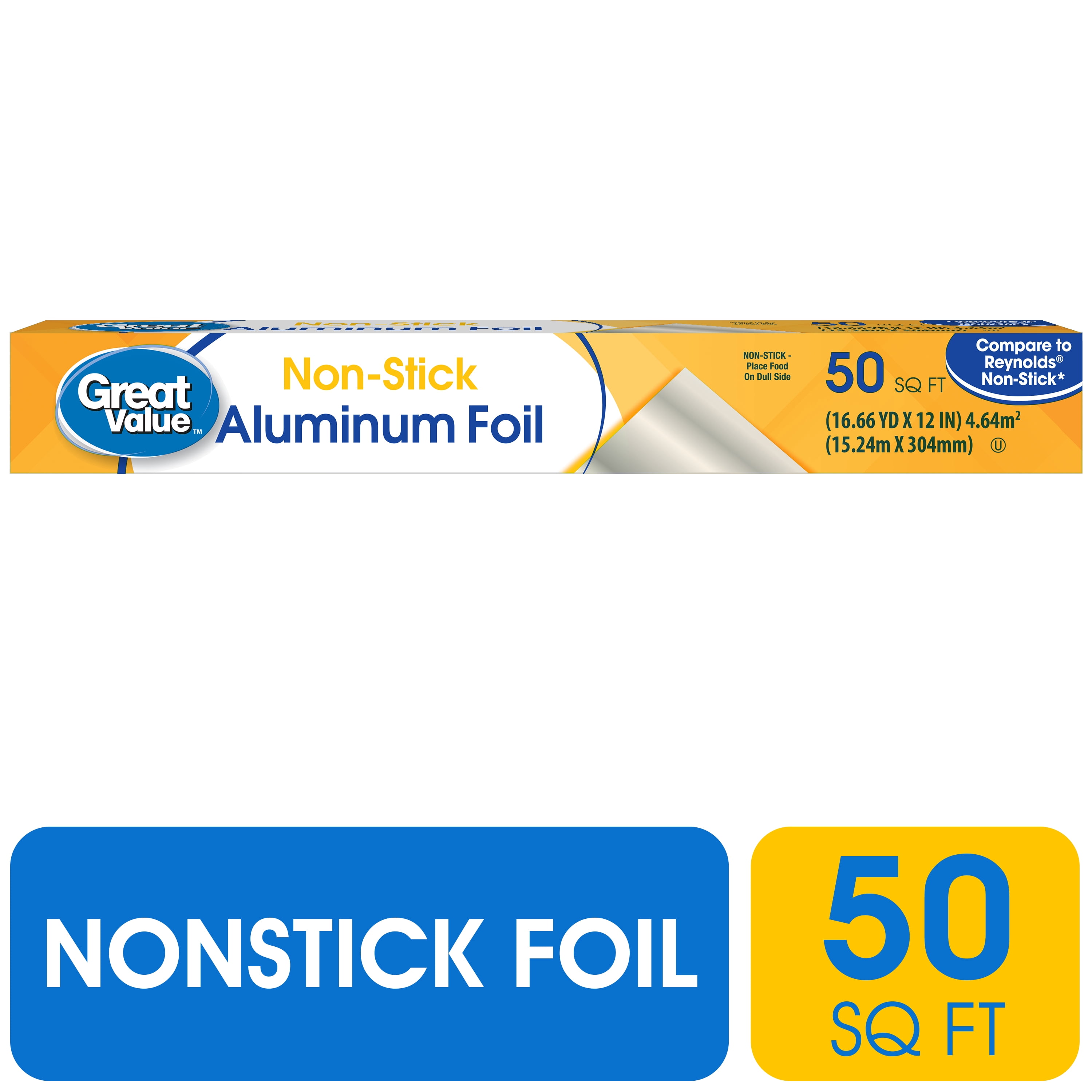 (16 pack) Great Value Non-Stick Aluminum Foil, 50 sq ft