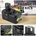 thumbnail image 2 of 18V 6.0Ah P108 Battery Replacement for Ryobi 18 Volt Battery Lithium P102 P103 P104 P105 P107 P109 P122,Battery for Ryobi ONE+ Cordless Drill Tool, 2 of 5