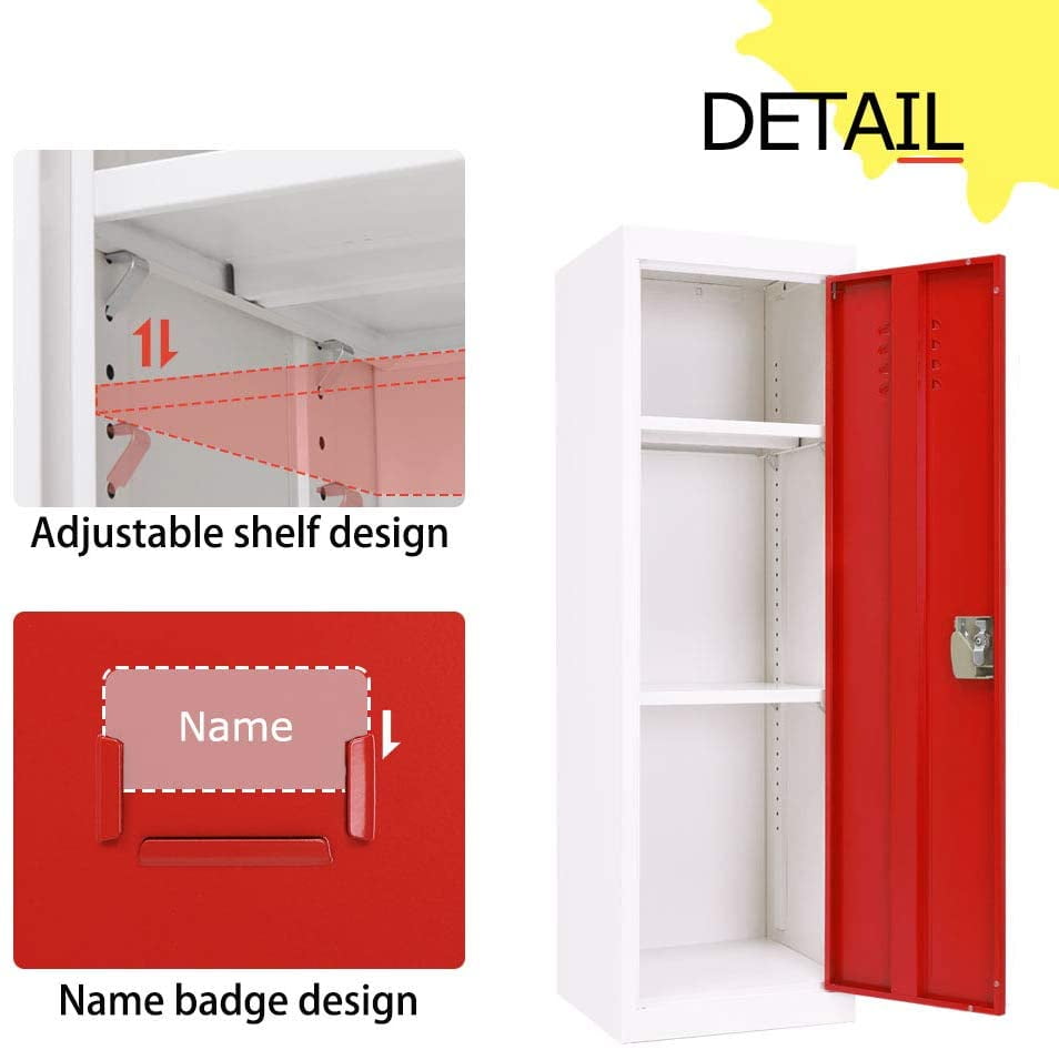 Steel Cabinet with Key and Lock Kids Toy Safe Storage for Home and School Green Door INVIE Kids Metal Storage Locker 3 Tier Steel Locker