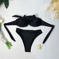 thumbnail image 5 of vigerkar Bandeau Bikini,Halter Cheeky Bikinis Sets for Women,Sexy 2 Piece Swimsuits Beach Vacation Tanning (Black, L), 5 of 6