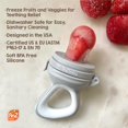 thumbnail image 7 of RaZbaby Fruit Feeder/Teether 6m+, Add Frozen Fruit or Fresh Food | Silicone Pouch | BPA Free | Grey, 7 of 7