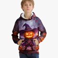 thumbnail image 2 of DJDLJWCJ Boys Halloween Long Sleeve Hoodie Kids Halloween Print Pullover Sweatshirts, Fun Casual Fall Festival Tops Multicolor Size 11, 2 of 5