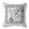 thumbnail image 6 of Amrita Sen Designs  26 x 26 in. Love Your Vase Peacock Broadcloth Indoor & Outdoor Zippered Pillow - Pink, Black & Grey, 6 of 6