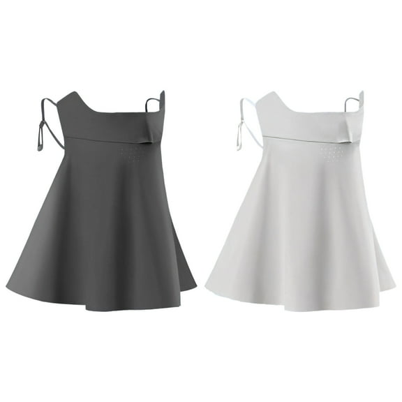 2 Pcs Sunlight Face Cover, Full Face and Neck Protection Mask, Smoke Grey and Mountain Grey, Adjustable Shoulder Straps, Lightweight Cool Fabric for Outdoor Activities, Golf, Cycling, Hiking