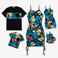 thumbnail image 1 of PatPat Family Matching Floral Panel T-shirt and Floral Ruched Drawstring Side Strap Dress Sets, 1 of 5