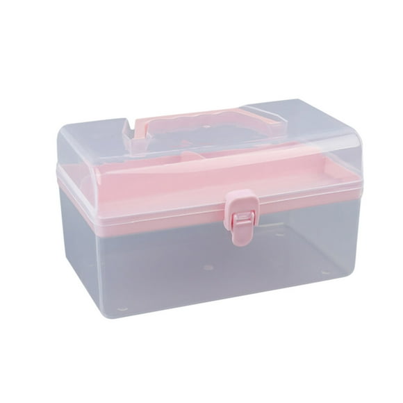 Fdelink Plastic Storage Container with Carrying Handles, Pink