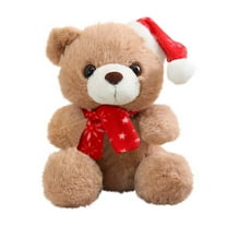 Wadada Christmas Cute Bear Stuffed Animal - Christmas Plush Gifts for Kids, 8" Soft Christmas Toy Party Holiday Bear with Santa Hat & Tree, Baby's First Christmas Bear Birthday Xmas Gifts Ideas