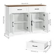 Homfa Farmhouse Buffet Sideboard, 2 Drawers & 4 Doors Shelf Space Wood