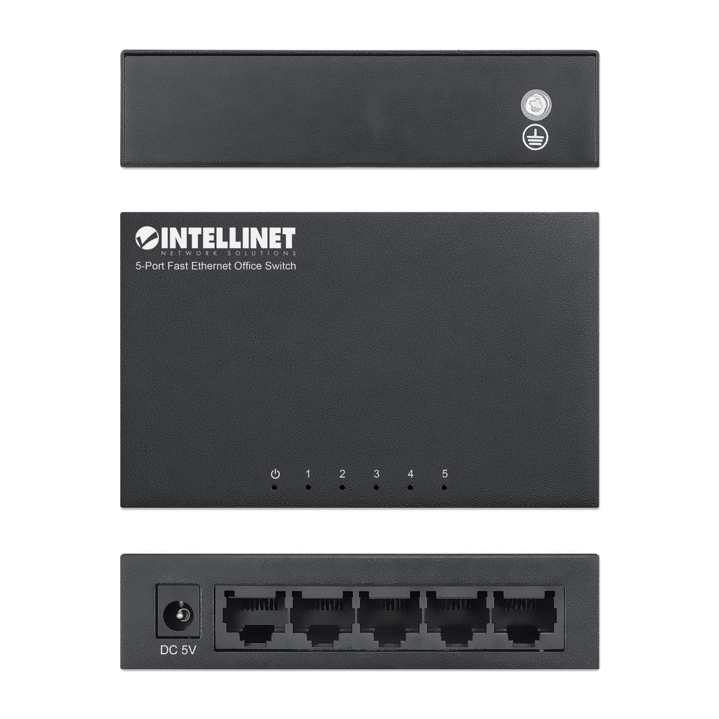 Intellinet 5-Port Fast Ethernet Office Switch, Metal Housing