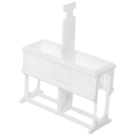 Minkissy 24-Slot Microscope Slide Rack, White Polypropylene Staining Rack and Glass Slide Drying Stand with Covered Jar Holder