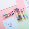 thumbnail image 5 of 2Pcs 12-Color-in-1 Highlighter Stacking Highlighter Marker with Round Broad Tip for Color Coding Doodling Card Making, 5 of 9