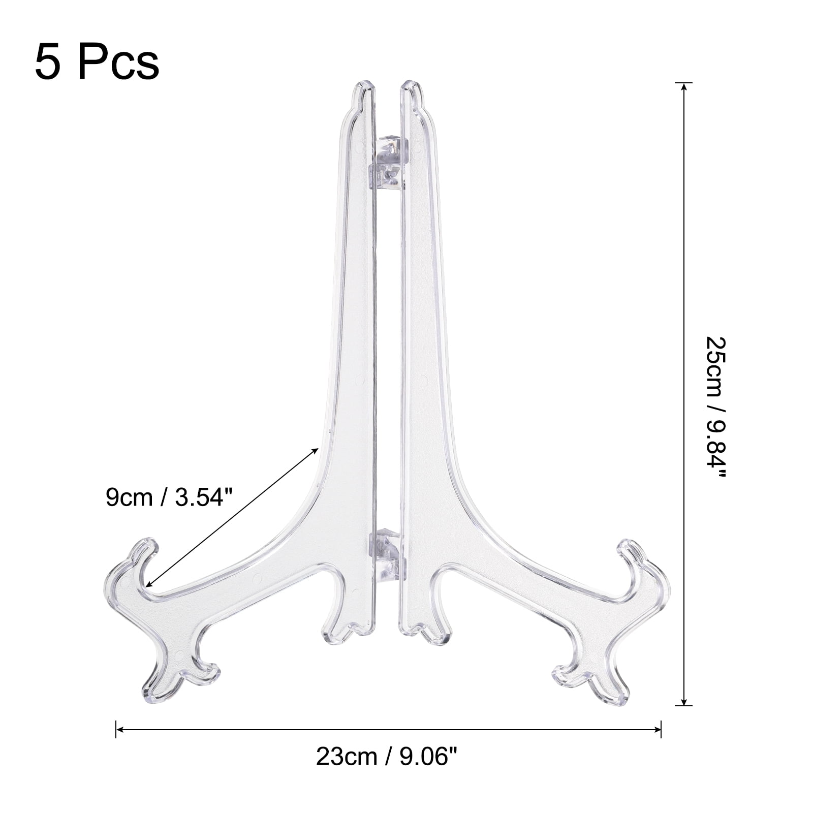 Unique Bargains 5Pcs 10 Inch Clear Acrylic Easel Display Stands for Card and Photo Frame