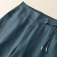 thumbnail image 5 of Fiaer,Oversized Palazzo Pants for Women,Womens Side Buttons Elastic Waist Trousers,Women's Loose Fit Casual Solid Color Slacks with 2 Pockets Blue M, 5 of 8