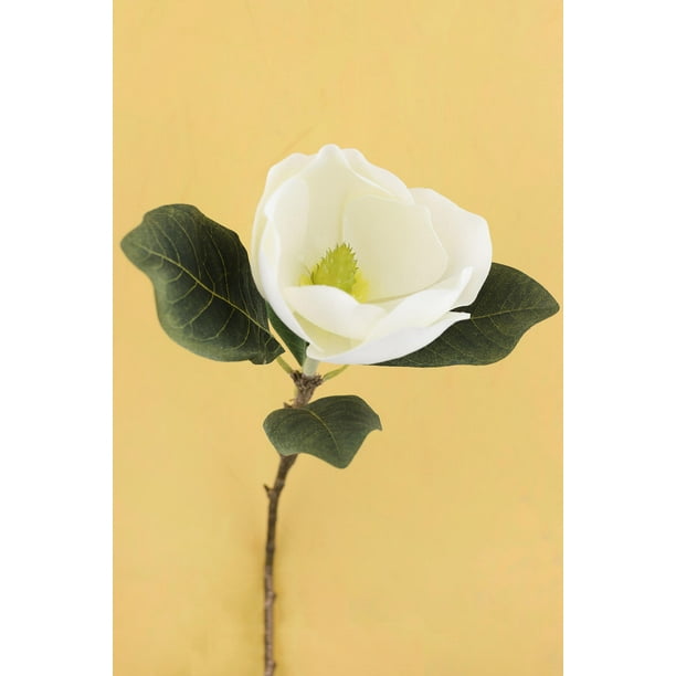 White Silk Magnolia Flower Stem 31 inches