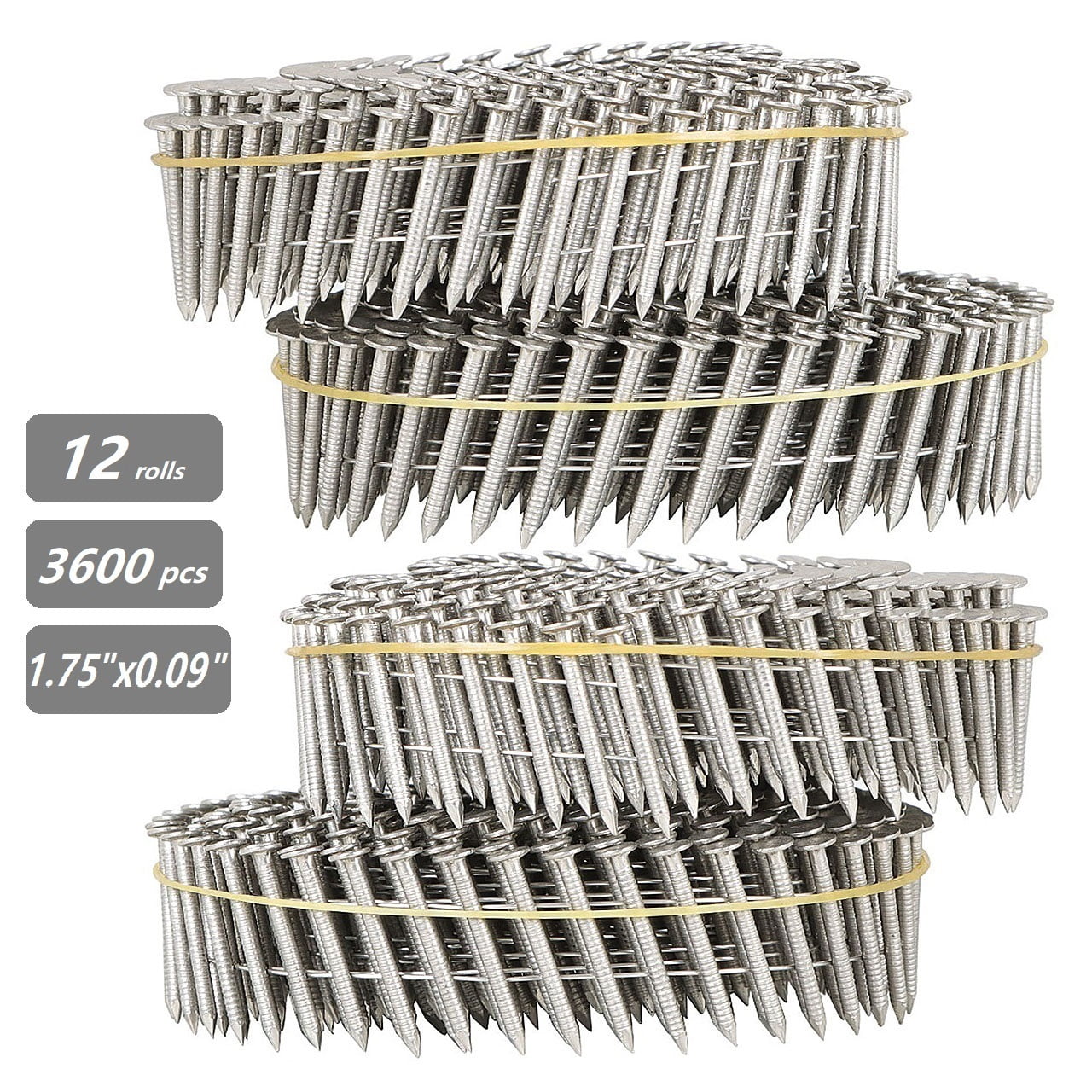 304 Stainless Steel Siding Nails 1.75" x 0.09" (3600 Pcs)