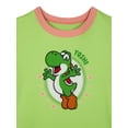 thumbnail image 2 of Yoshi Girls Short Sleeve Snug Fit Sleep Top and Shorts Pajama Set, 2-Piece, Sizes 4-10, 2 of 3