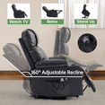 thumbnail image 4 of Power Lift Recliner Chair for Elderly with Heat & Massage, 160° Electric Adjustable PU Leather Recliner Sofa with Remote Control, Stand Assist, Cup Holder & Side Pockets for Living Room (Black), 4 of 13