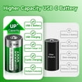 thumbnail image 6 of Palogreen 6 Pack Rechargeable C Size Batteries 1.5V Type-C USB High Capacity C Cell Rechargeable Lithium Battery 6000mWh with Battery Case, 6 of 6