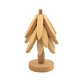 thumbnail image 1 of Salvamanteles de madera con forma de árbol, creativos y plegables, juego de manteles individuales con forma de árbol, posavasos de árbol de Navidad pa Haya 3 capas, 1 of 9
