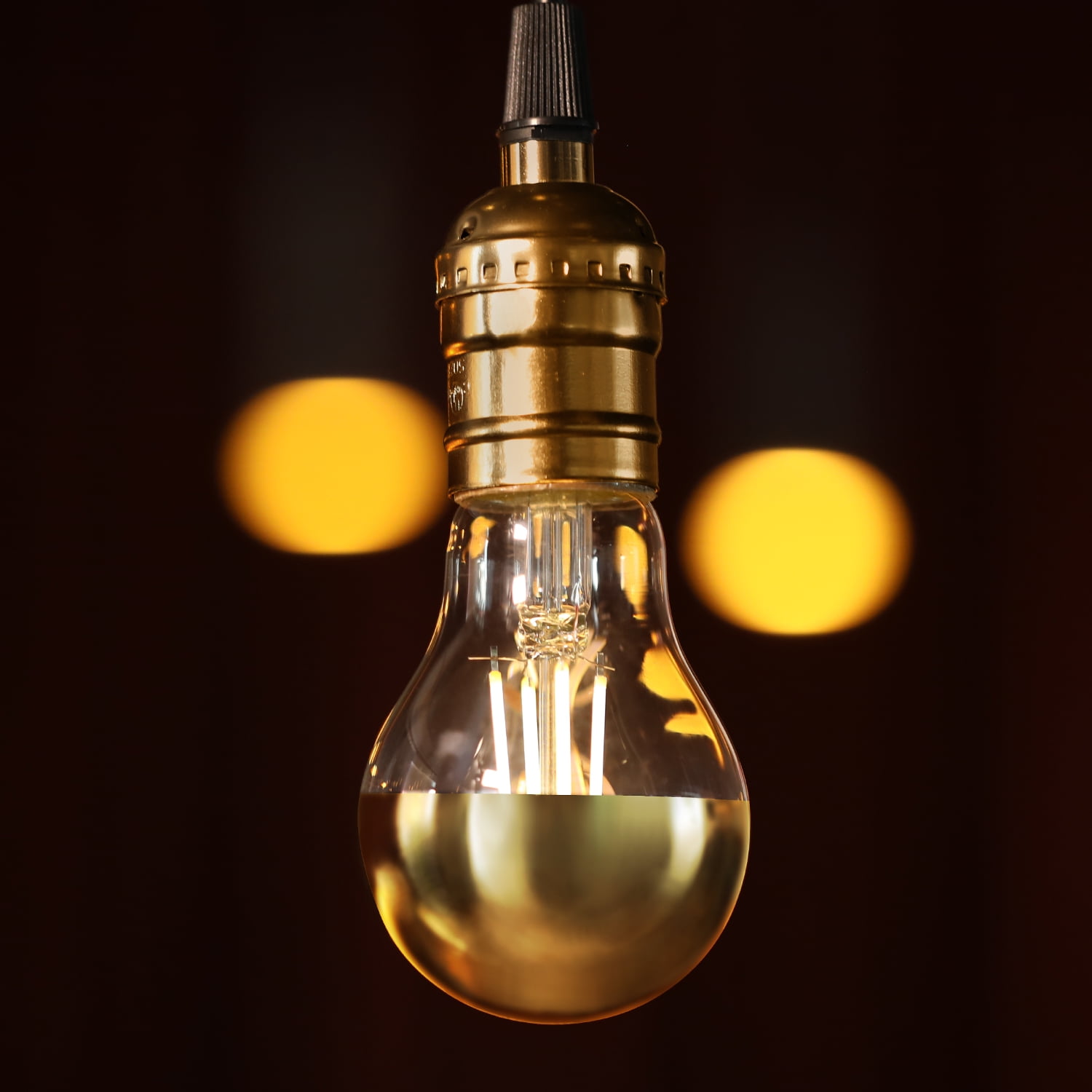 8 Pack A19 LED Dimmable Light Bulb, 4.5W(40W Eqv.), Anti Glare Half Chrome Bulbs, Gold Dipped E26 Base, 2700K Soft White