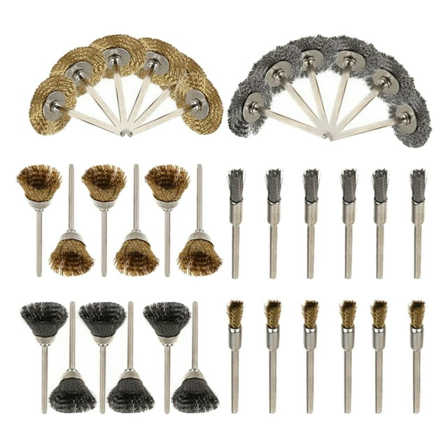 Cepillo para pulir de alambre de latón de 36 piezas y de tazas cepillo de latón con de 1/8 "alambre de latón verdadero