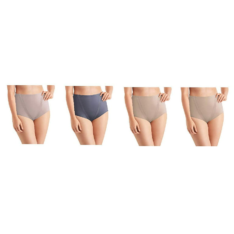 Maidenform Women 4-Pack Everyday Control Tummy Toning Brief Panty Taupe/Jet  M
