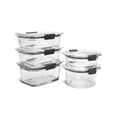 thumbnail image 1 of Rubbermaid Brilliance Glass Round & Rectangle Leak-Proof 10-Piece Set Food Storage Containers, 1 of 2
