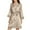 Khaki, variant on WREESH Womens Silk Pajamas Casual Homewear Long-Sleeve V-Neck Dress Color Lace Night-Robe One Size Mint Green