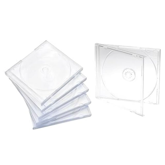 Maxtek Boîtier CD Jewel Standard Simple Transparent de 10,4 mm avec Plateau Transparent Assemblé, Lot de 25