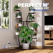 Barrina LS12 Corner Plant Stand with Grow Light 62.2 Tall 9-Tier Plant Shelf for Large Plant Warm Full Spectrum T5 Grow Lights S-Shape Corner Flower Holder for Living Room Home Decor Gardening