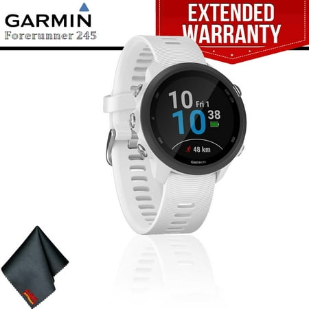 Garmin Forerunner 245 Music GPS Running Smartwatch (White) + Extended Warranty + Cleaning (Best Running App For Garmin)