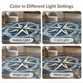 thumbnail image 7 of ODIKA 8'x10' Washable Area Rug Nautical Compass Vintage Star With Distressed Maritime Border for King Size Bedroom Under Bed, Master Suite, Non-Shedding, Easy Care, 7 of 7