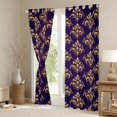thumbnail image 3 of Homewish Rustic Victorian Flower Blackout Curtains Set of 2 (52x84 Each),Baroque Pattern Window Curtains,Gold Damask Print Curtains and Drapes For Adult,Luxury Bedroom Decor, 3 of 6