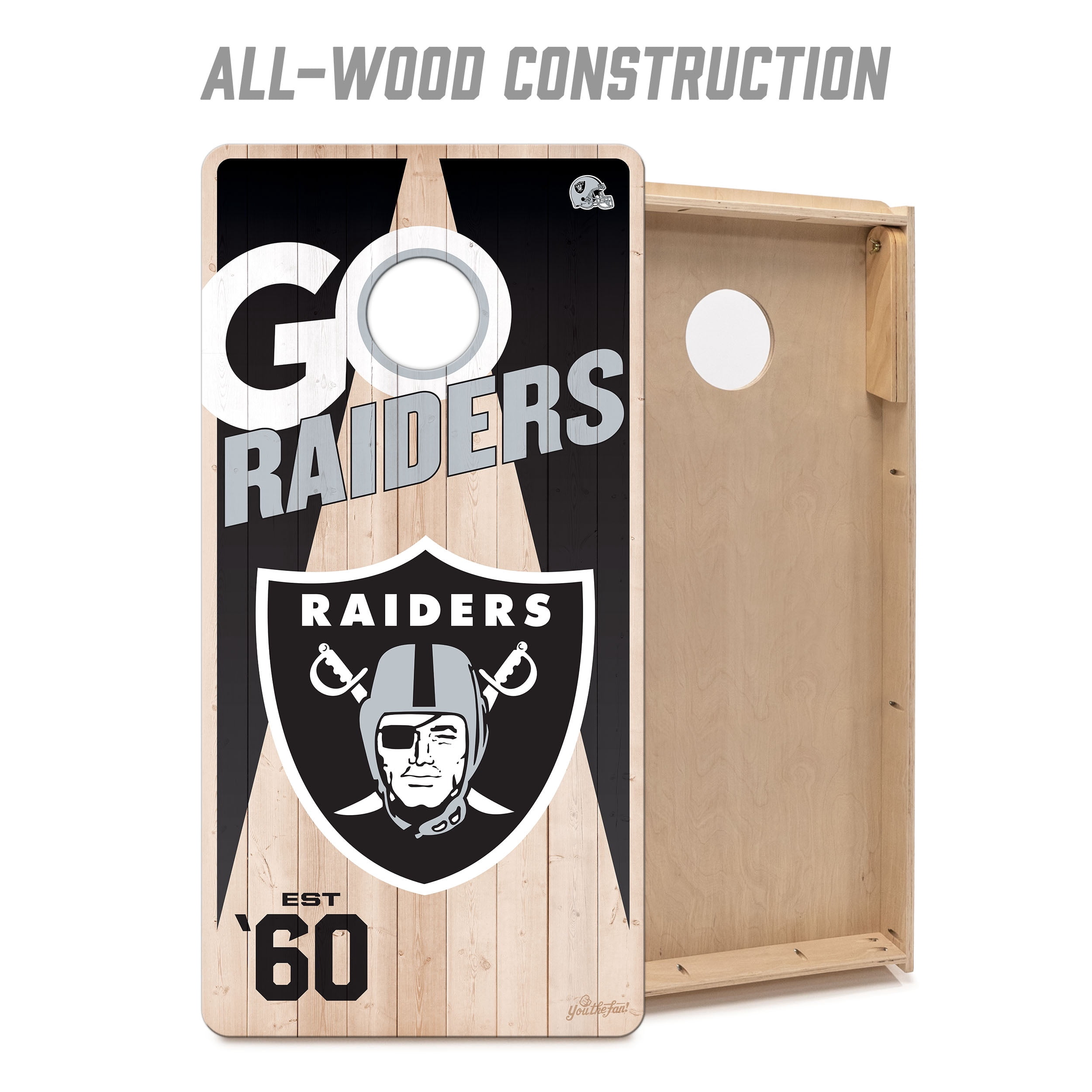 YouTheFan NFL Las Vegas Raiders 2' x 4' Cornhole Game No Bags