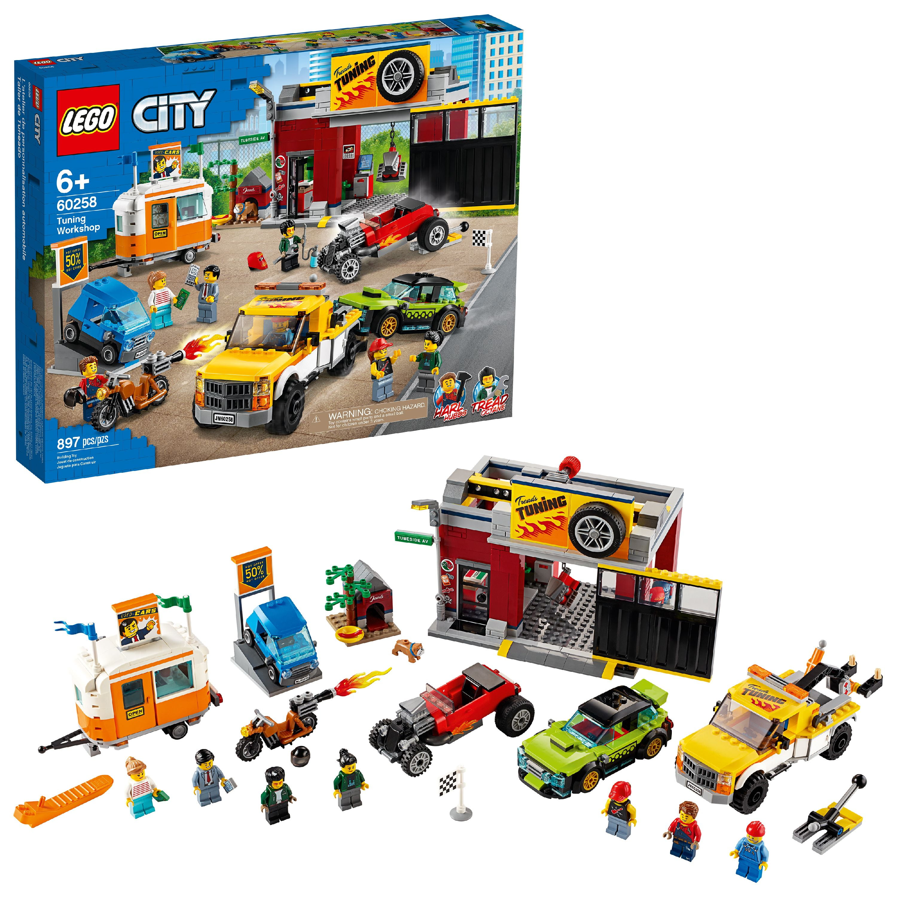 LEGO City Tuning Toy Car Garage 60258, Cool Vehicle Building Set for Kids (897 Pieces) - Walmart.com