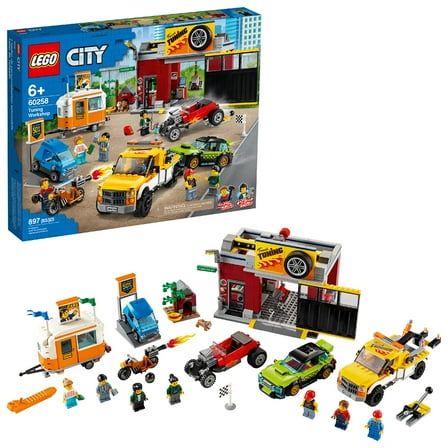 LEGO City Tuning Workshop Toy Car Garage 60258, Cool Vehicle Building Set for Kids (897 Pieces)