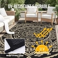 thumbnail image 4 of Outdoor Rugs 8'x10', Yamaziot Patio Rug Reversible Plastic Waterproof RV Mats, Foldable Outdoor Area Rug for Patios, Camping, Porch, Balcony, Beach, Deck, Black, 4 of 8