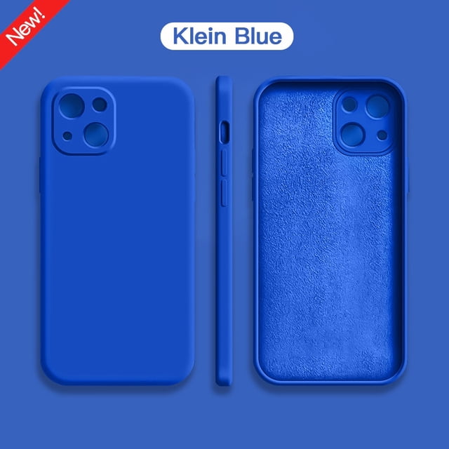 Funda de teléfono de silicona líquida azul Klein Original para iPhone 14 13 12 11 Pro Max Mini XS XR X 8 7 Plus SE 2 funda fina suave Tan Jianjun unisex