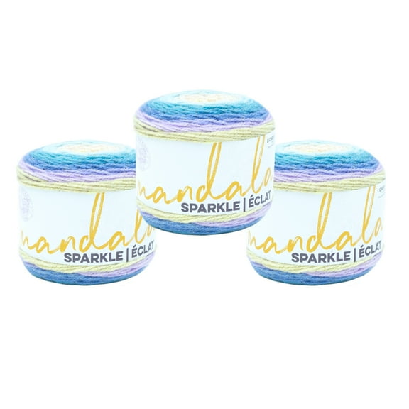Lion Brand Yarn Mandala Sparkle Orion Light Acrylic Yarn 3 Pack