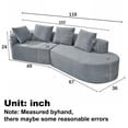 thumbnail image 6 of Newest 116" Modern Curved Sectional Sofa with High-Density Fully Compressed Sponge and Chaise Lounge, Pearl Upholstery, 2-Piece Set, Fully Assembled Right Hand Facing, Perfect for Living Room, Lounge, 6 of 7