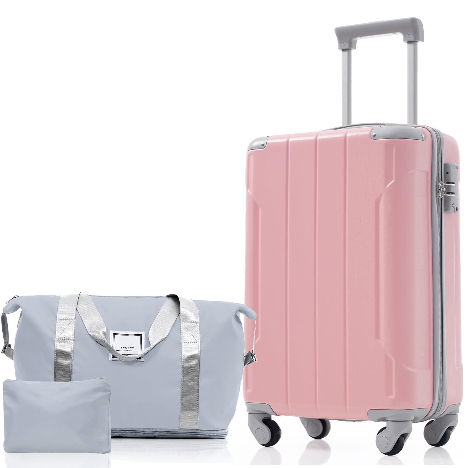 20 Inch Carry On Luggage Set 3 Piece with Spinner Wheels, Lightweight Hardshell ABS Suitcase for Weedend Getaways, Business Travel