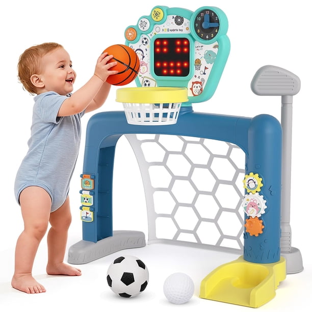 Juguetes Deportivos para Niños Pequeños AIGIMU 3 en 1: Baloncesto, Fútbol y Golf