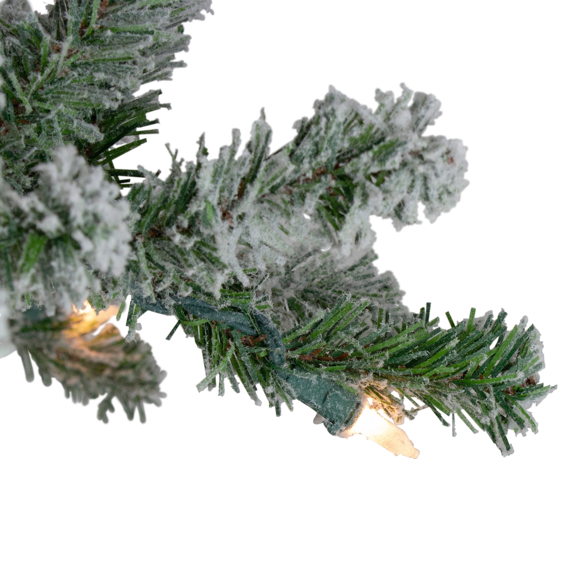 7' Pre-Lit Pencil Flocked Alpine Artificial Christmas Tree - Clear Lights