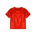 thumbnail image 6 of Manyakai Kids Girls Boys Shiny Metallic T-Shirt Short Sleeves Hip Hop Jazz Dance Performance Tees Red 110, 6 of 7