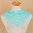 thumbnail image 3 of Weikingp Clearance! Scarf for Women, Women Wraps Hollow Lady Scarf Scarves Tassel Rose Lace Shawl Floral Scarf, Blue, 3 of 3