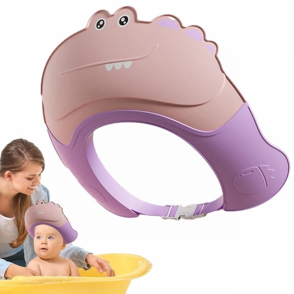 Soft Adjustable Cartoon Shower Cap Visor Shield Bathing Hat For Small With Eye Ear Protection
