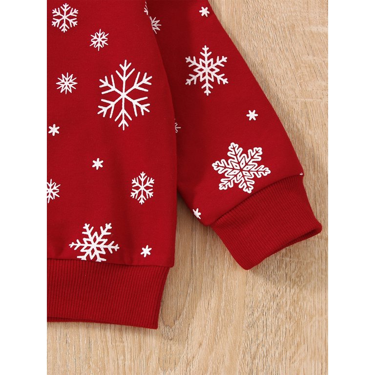 Kids Girls Snowflake Printed Full Length Fashion Christmas