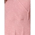 thumbnail image 5 of DARING DIVA Knit Ribbed Midi Deep V Wrap A-Line Dress M Pink, 5 of 5