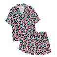 thumbnail image 5 of Wyzesi Womens Robes Lightweight Snap Front 2 Piece Pajama Pattern Printed Short Sleeved Button Down Shirt and Shorts Pajama Set, 5 of 5